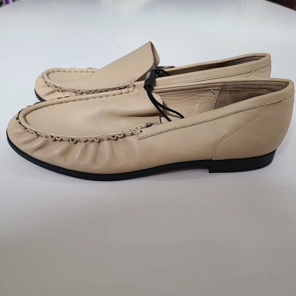 ZARA LOAFERS WITH PLEATS BEIGE SIZE 7.5 1528/910/002 - Picture 6 of 10